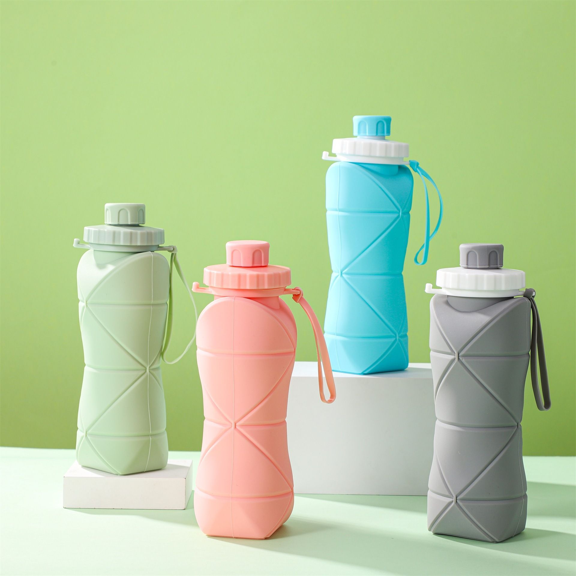 Water Bag Collapsible - كوب ماء سيليكون قابل للطي، زجاجة