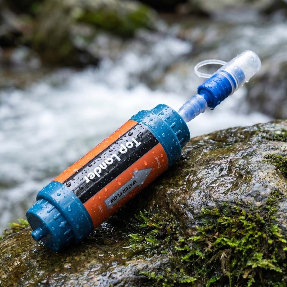 فلتر مياه صغير محمول على شكل ش - مراجعة Water Purification Straw وسعره