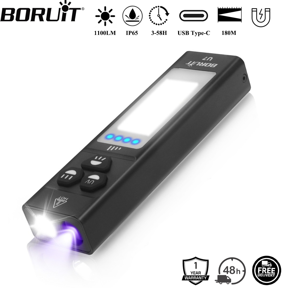 BORUiT U7 UV LED EDC مصباح يدو - مراجعة Fishing Kit Compact وسعره
