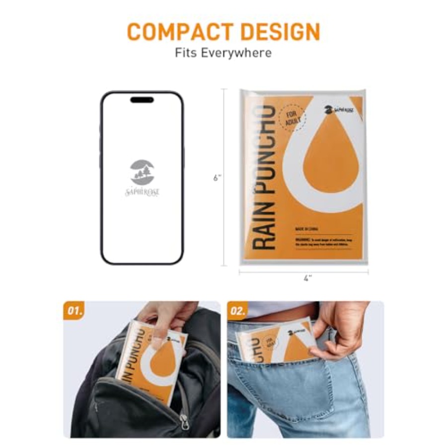 معاطف مطر للاستخدام مرة واحدة  - مراجعة Emergency Poncho Rain وسعره