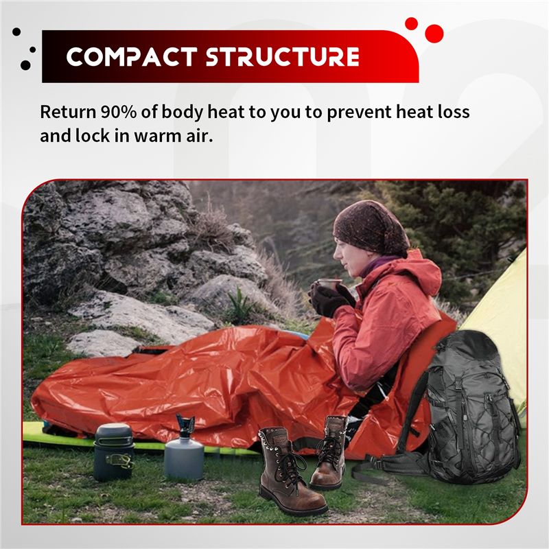 【مخزون】 كيس نوم للطوارئ لشخصين - مراجعة Bivy Bag Emergency وسعره